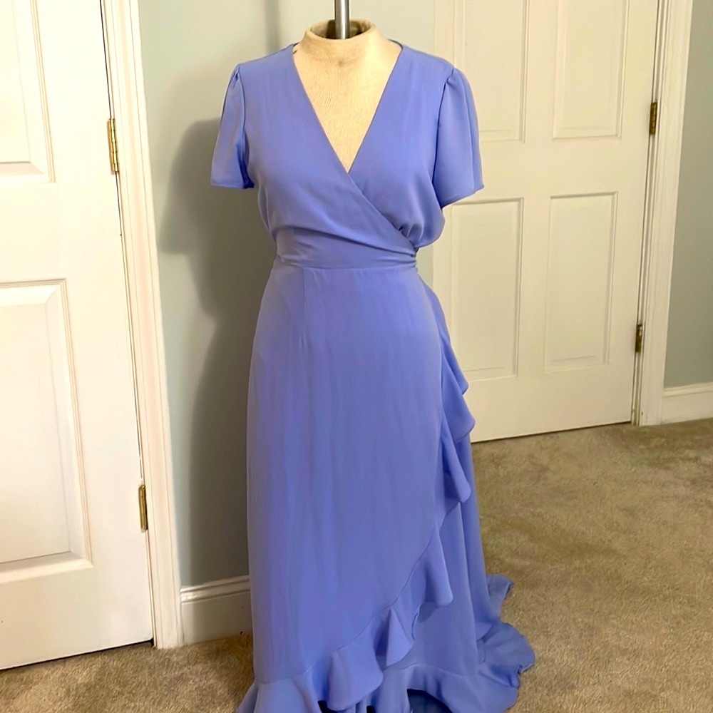 Blue wrap dress